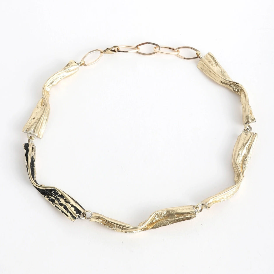 Bronze Sculptural Collar Necklace