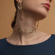 Foggy Lace Sculptural Gold-Tone Necklace