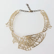 Sculptural brass necklace handcrafted in Greece – layer design