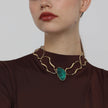 Oceantear Necklace – Bronze & Marine Resin Statement Collar