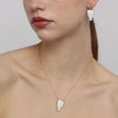 Bronze Face Pendant Necklace with Resin