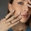 Bronze Chain-Style Ring with Cushion-Cut Crystal