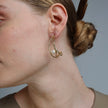Luna Hoop Earrings – Handmade Bronze with Pearl