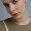 Luna Hoop Earrings – Handmade Bronze with Pearl