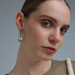 Luna Hoop Earrings – Handmade Bronze with Pearl