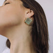 Elektra Geometric Sculptural Aqua Resin Earrings