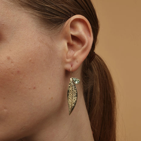 Leaf Drop Sculptural Earrings