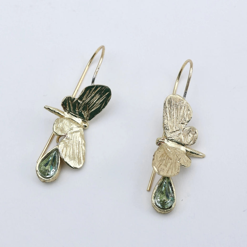 Celestia Butterfly Sculptural Crystal Earrings