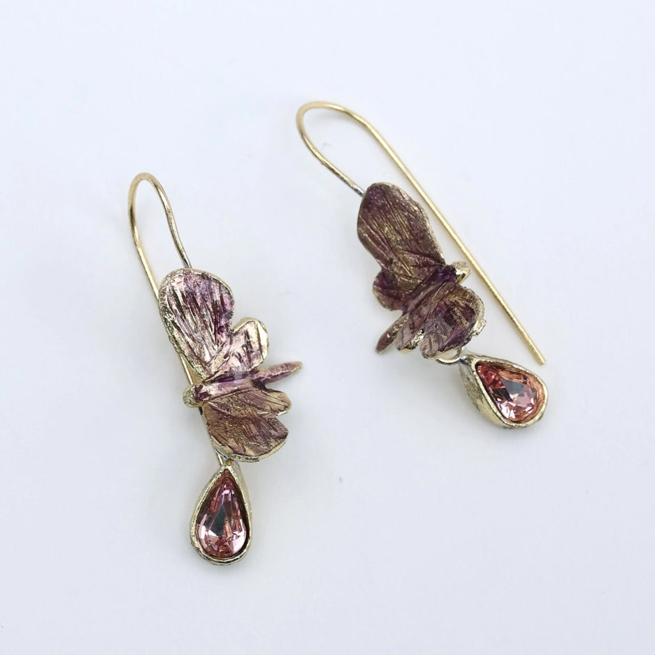 Celestia Butterfly Sculptural Crystal Earrings