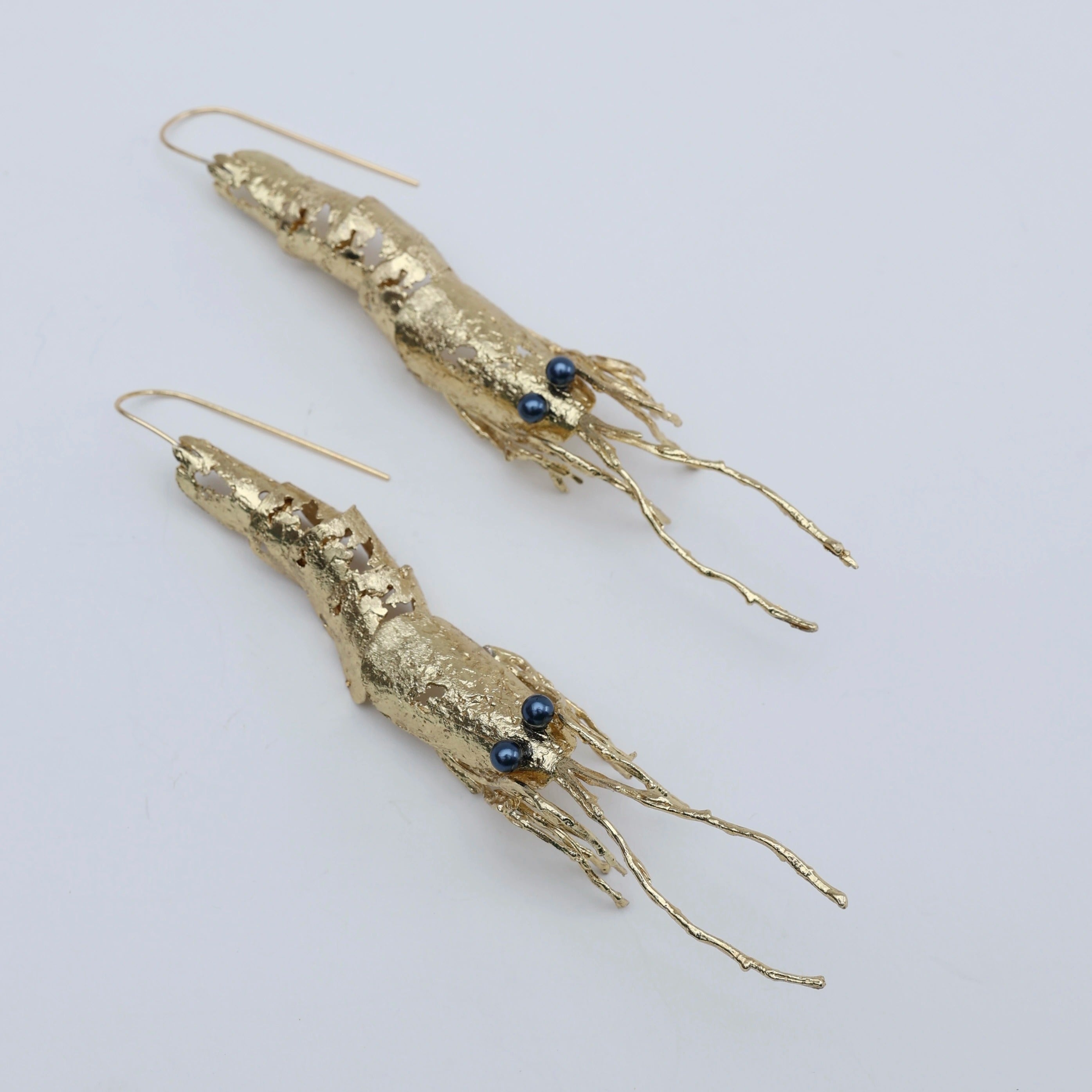 Shrimp Earrings – Bronze Statement Jewelry