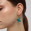 Mystic Tide Long Earrings – Bronze with Aqua, Blue & Violet Resin