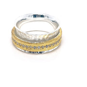Spinner Ring – Silver, Gold & Zircon
