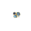 Silver Ring with 18K Gold Bezel and Multi-Gemstones