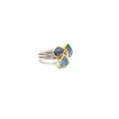Silver Ring with 18K Gold Bezel and Multi-Gemstones