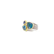 Silver Ring with 18K Gold Bezel and Multi-Gemstones