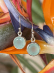 Sterling Silver Earrings with Natural Aquamarine