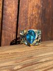 Sterling Silver Ring with Apatite and Multitone Blue Topaz