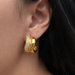 Zircon Snail Hoop Earrings